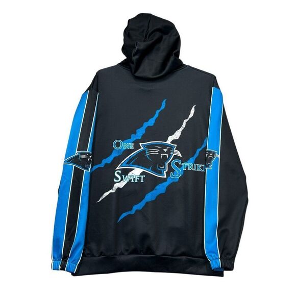 NFL Carolina Panthers Hoodie Mens Size XL Black Blue One Swift Strike Sweatshirt - Picture 5 of 8